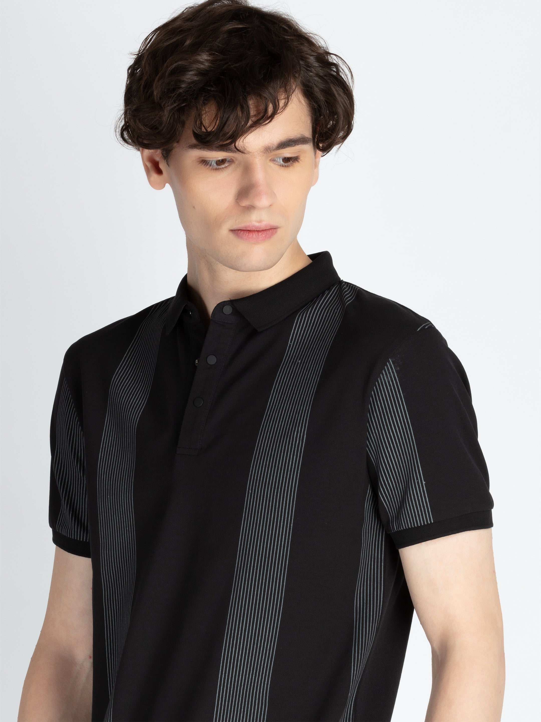 Mens Striped Polo T-Shirt