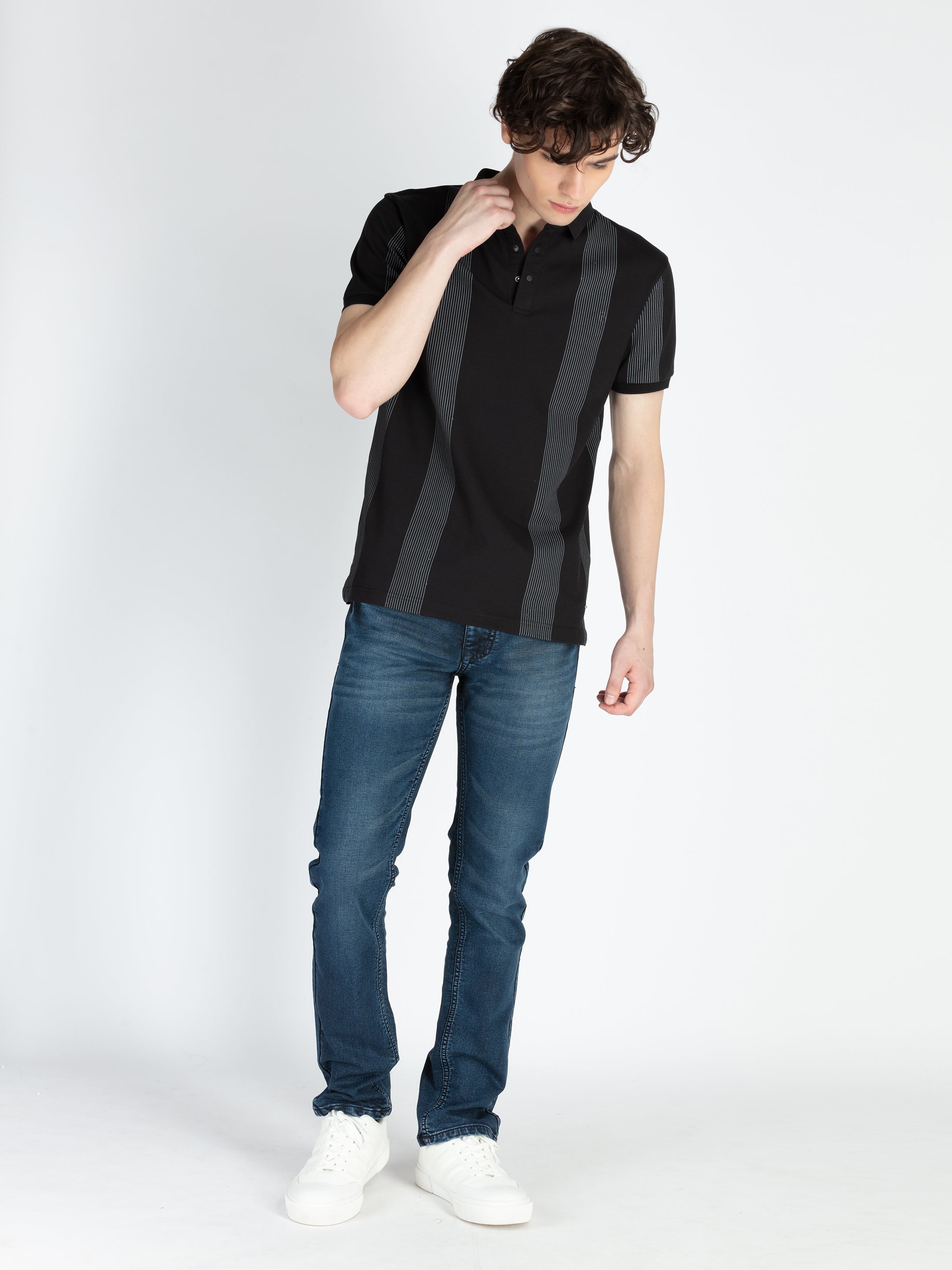 Mens Striped Polo T-Shirt