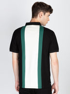 Mens Self Design Polo Collar T-Shirt