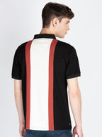 Mens Self Design Polo Collar T-Shirt