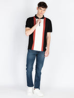 Mens Self Design Polo Collar T-Shirt
