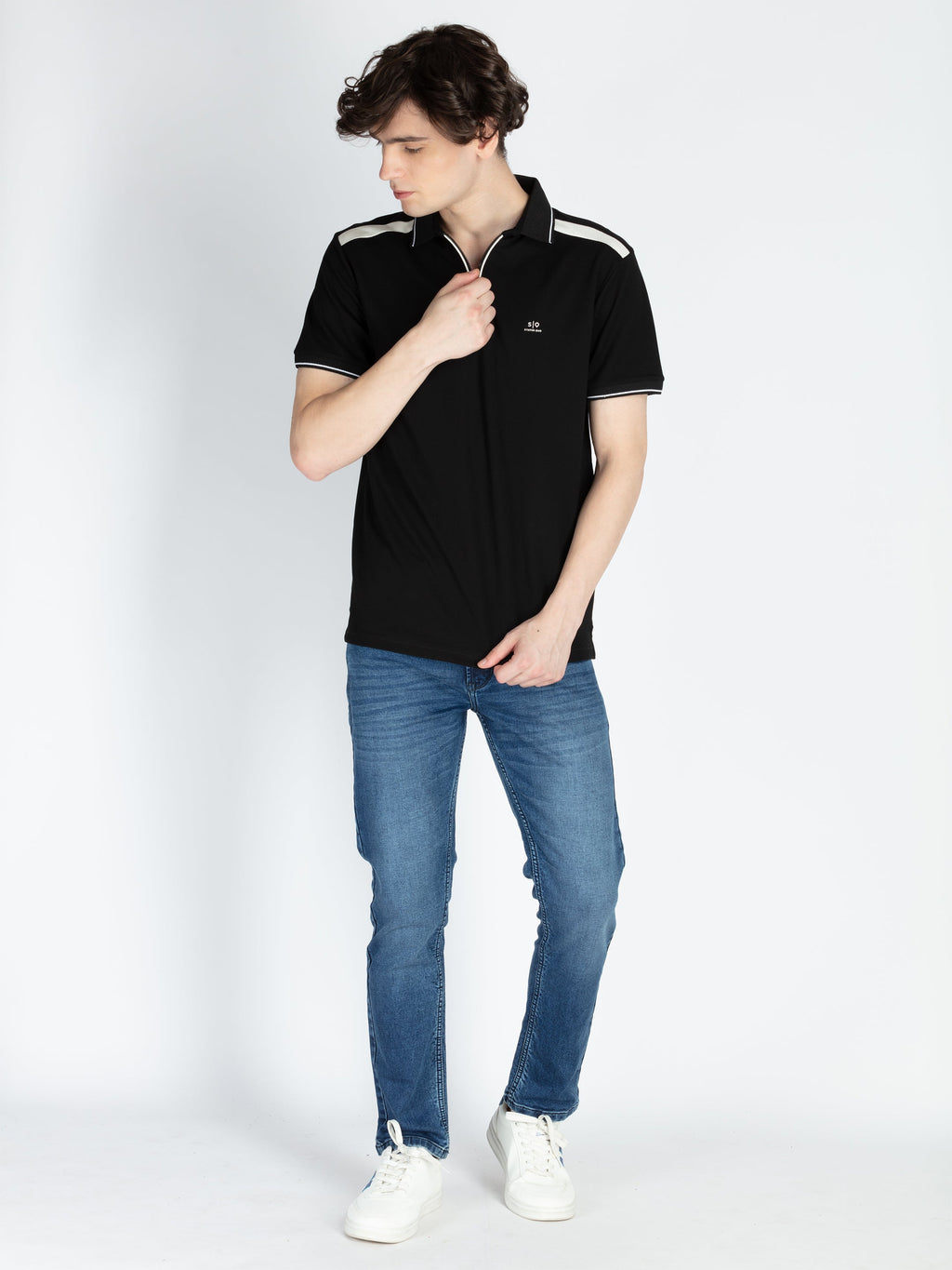Mens Solid Regular Fit Polo T-Shirt