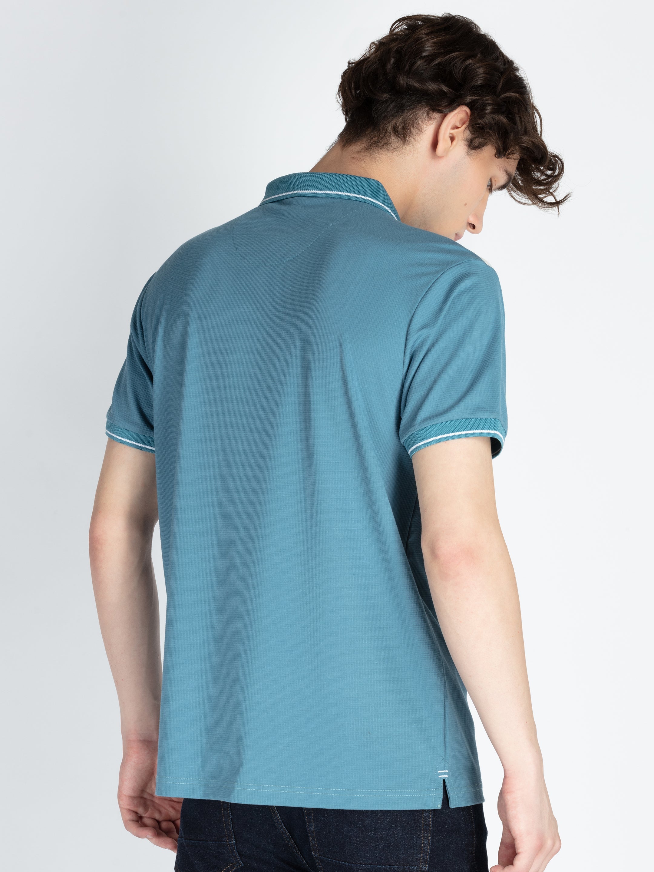 Mens Solid Regular Fit Polo T-Shirt