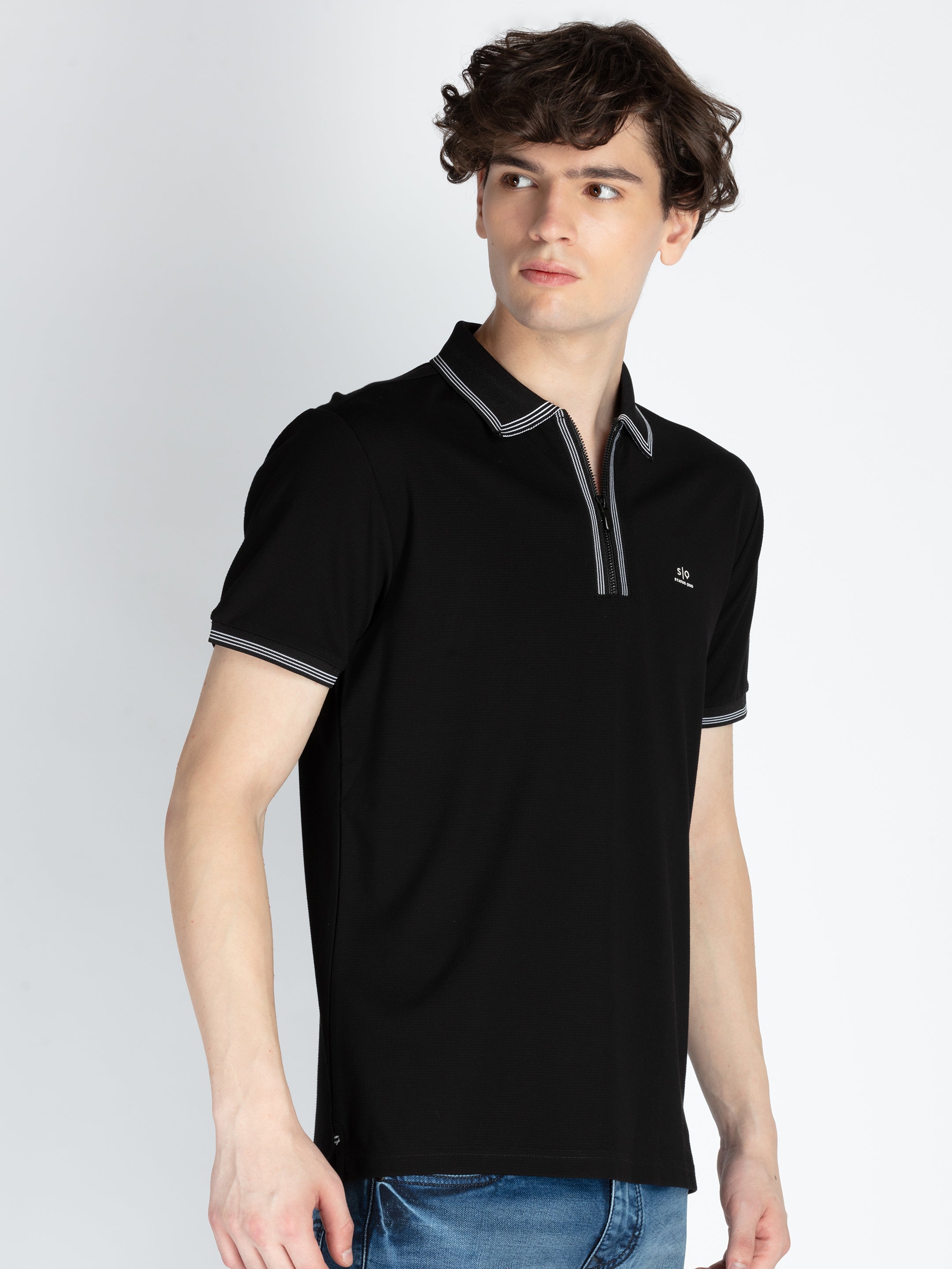 Mens Solid Regular Fit Polo T-Shirt Secondary image
