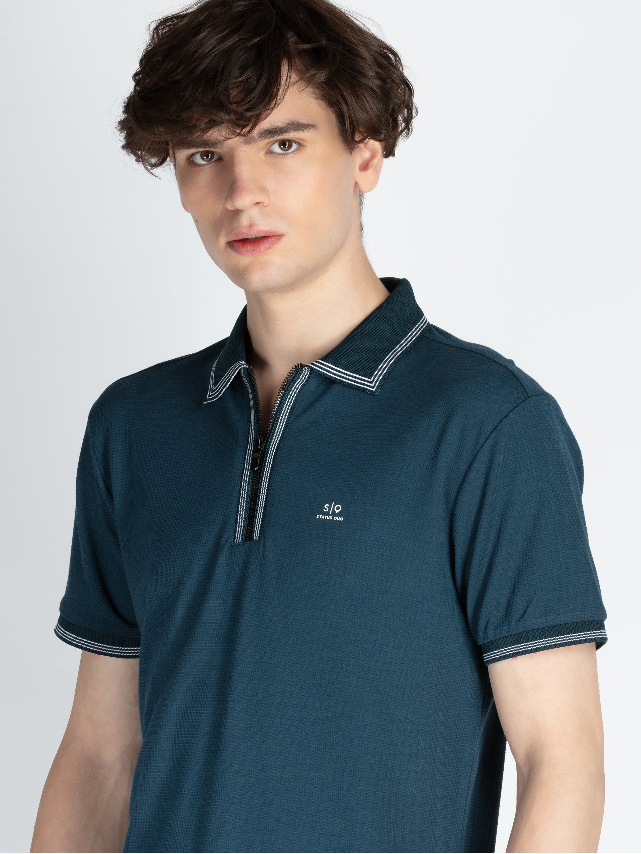 Mens Solid Regular Fit Polo T-Shirt