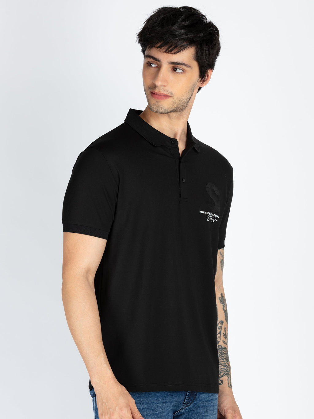 Mens Front & Back Printed Polo T-Shirt