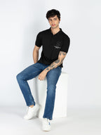 Mens Front & Back Printed Polo T-Shirt