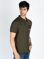 Mens Front & Back Printed Polo T-Shirt