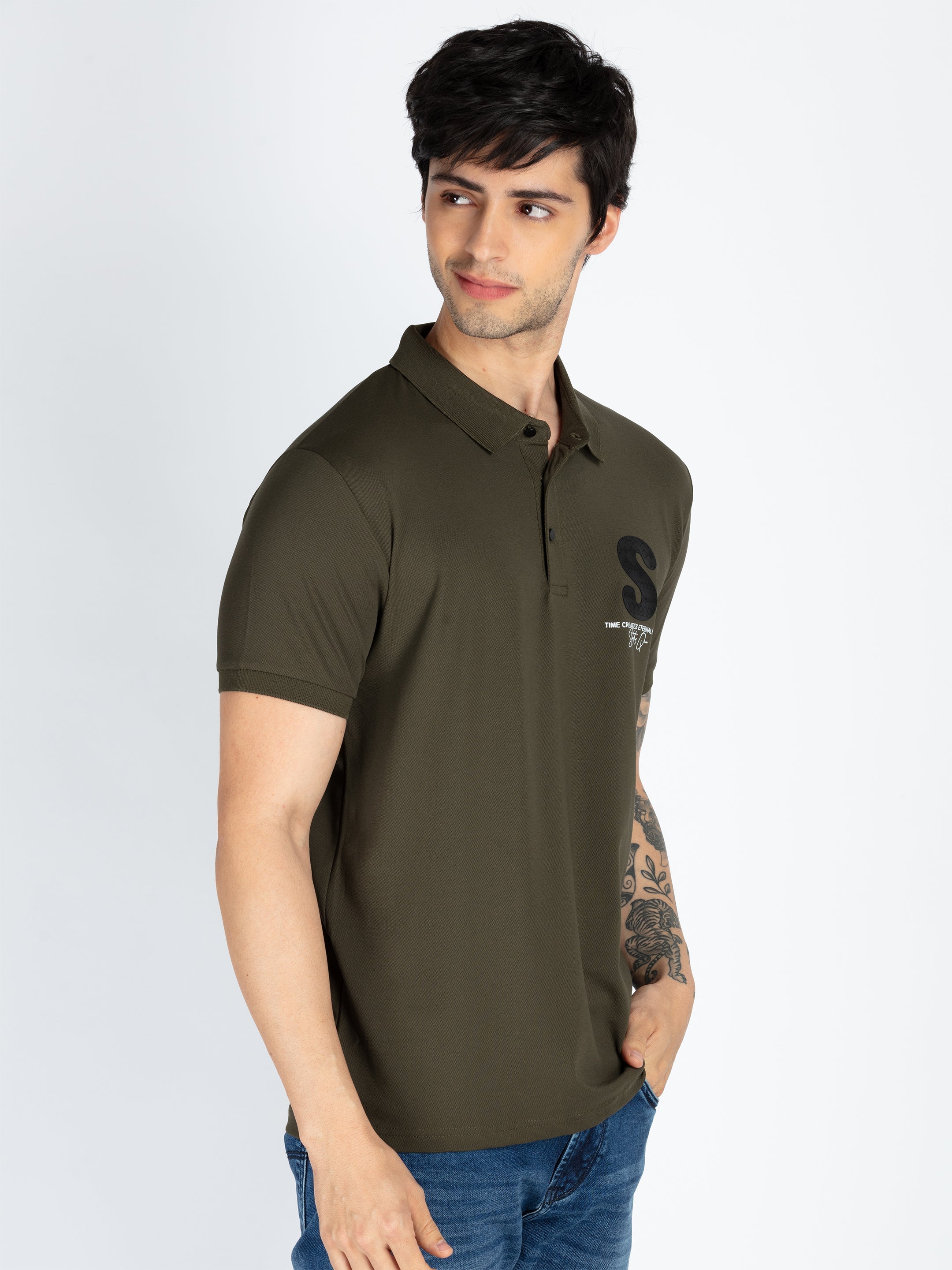 Mens Front & Back Printed Polo T-Shirt Secondary image