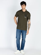 Mens Front & Back Printed Polo T-Shirt