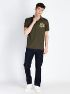 Men's Printed Polo Neck Short Sleeves Casual Tshirt
