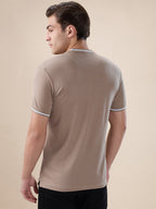 Mens Solid Henley Neck Half Sleeves Regular Fit T-shirt