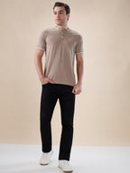 Mens Solid Henley Neck Half Sleeves Regular Fit T-shirt