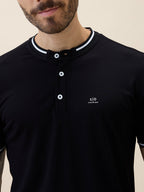 Men's Solid Henley Neck Half Sleeves Regular Fit Tshirt