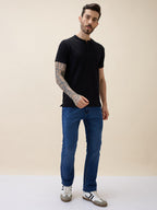 Mens Solid Henley Neck Half Sleeves Regular Fit Tshirt