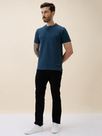 Men's Solid Henley Neck Half Sleeves Regular Fit Tshirt