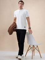 Mens Solid Henley Neck Half Sleeves Regular Fit T-shirt