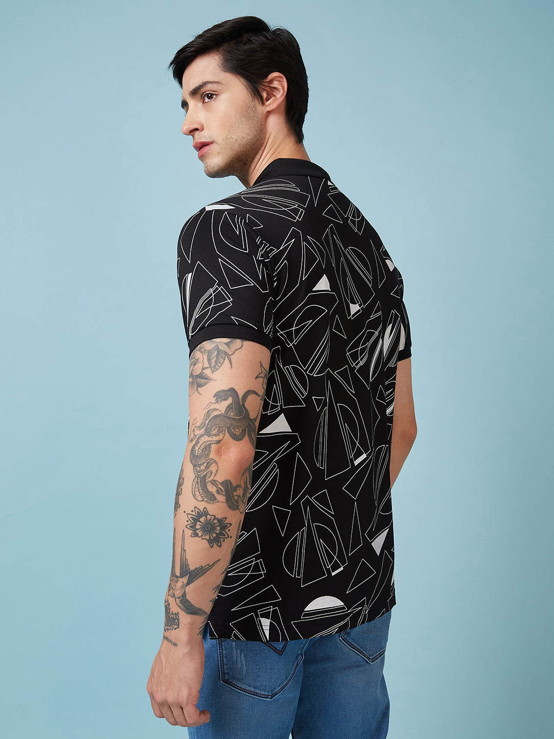 Men's Printed Polo Neck Half Sleeves T-shirts