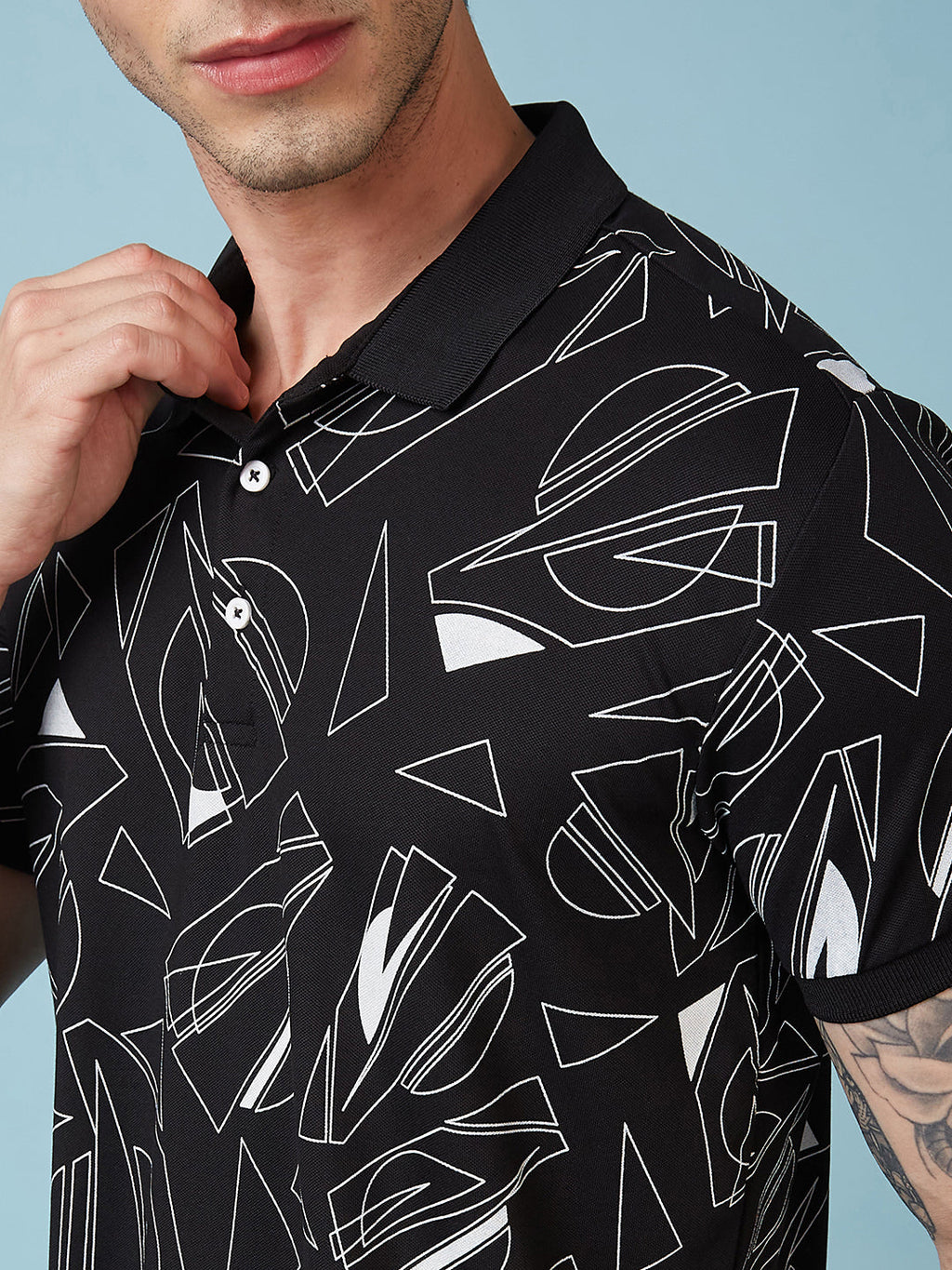 Men's Printed Polo Neck Half Sleeves T-shirts