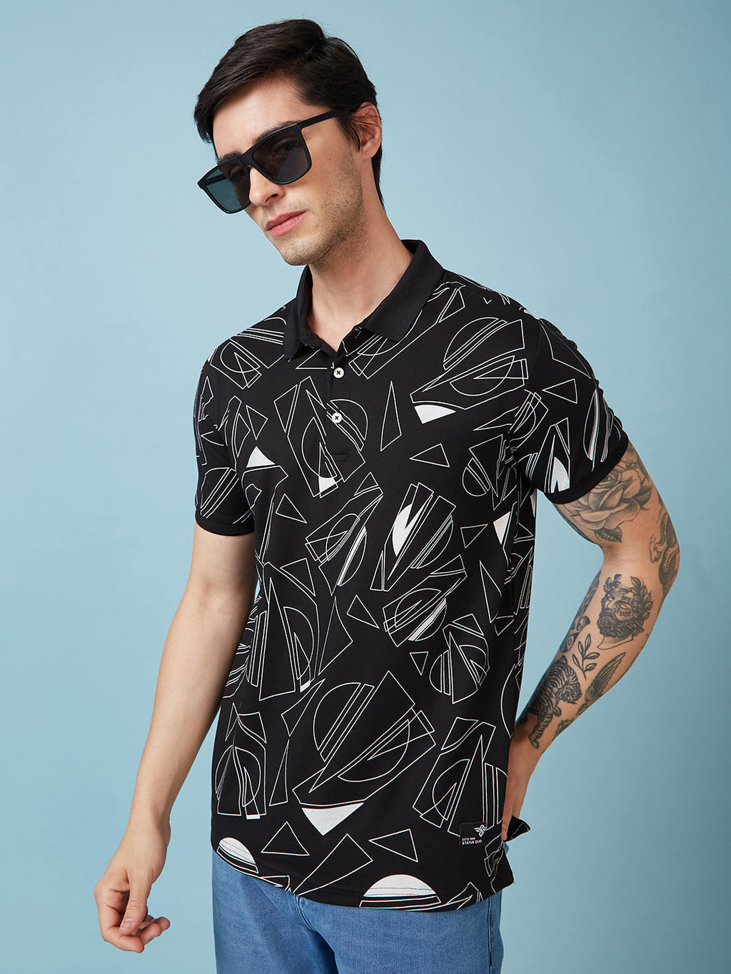 Men's Printed Polo Neck Half Sleeves T-shirts