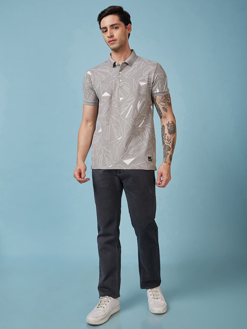 Men's Printed Polo Neck Half Sleeves T-shirts