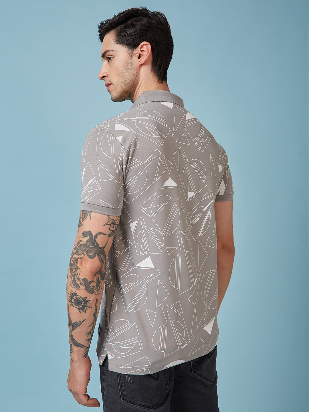 Men's Printed Polo Neck Half Sleeves T-shirts