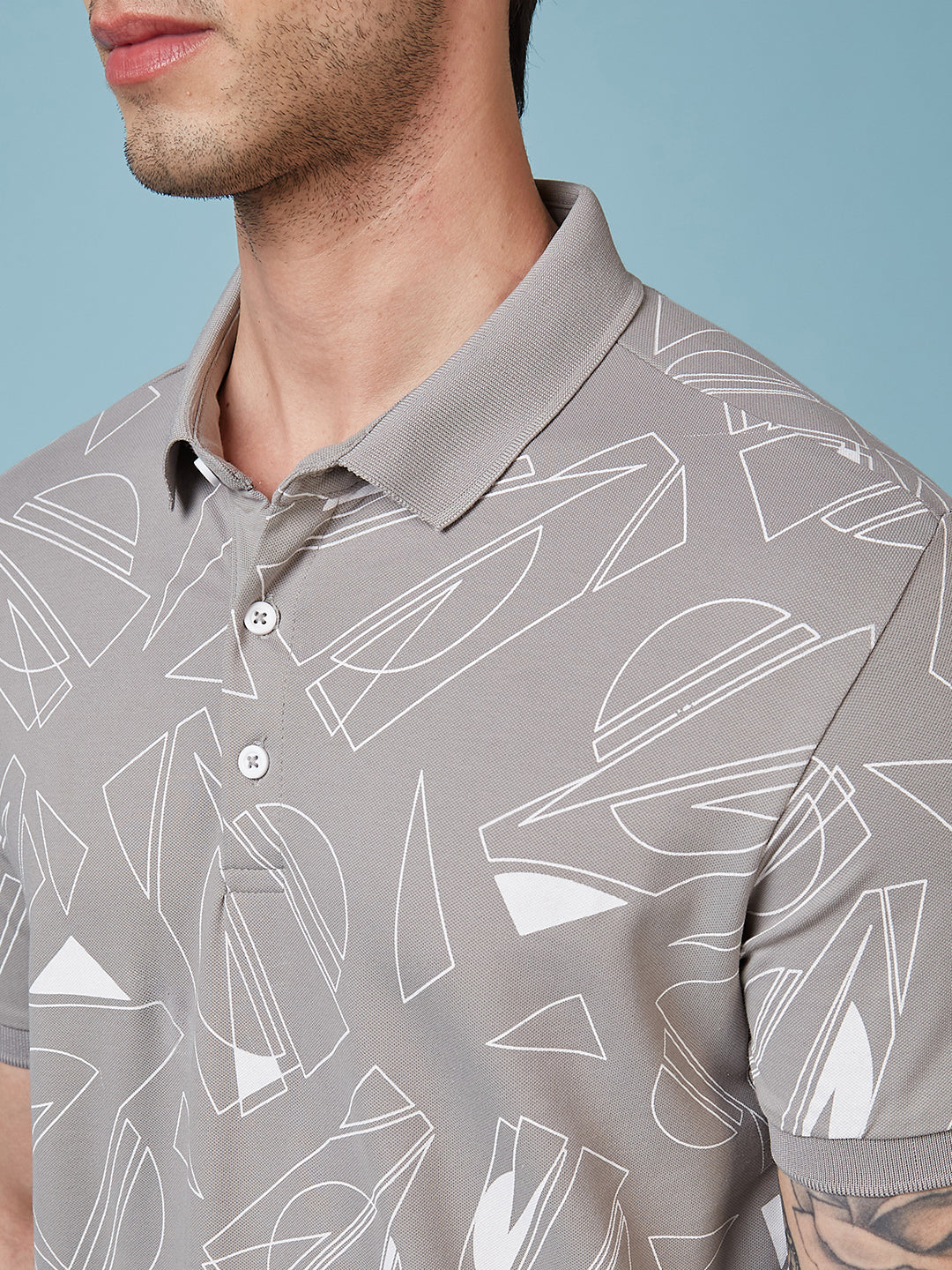 Men's Printed Polo Neck Half Sleeves T-shirts