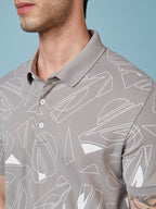 Men's Printed Polo Neck Half Sleeves T-shirts