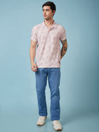 Men's Printed Henley Neck Half Sleeves T-shirts