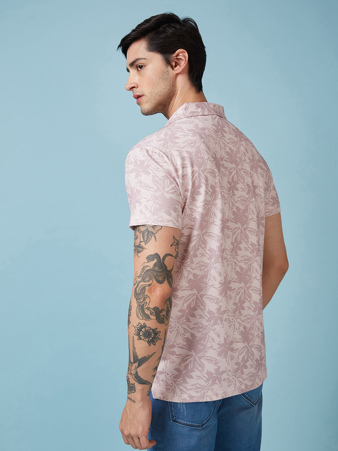 Men's Printed Henley Neck Half Sleeves T-shirts