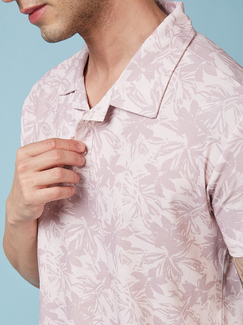 Men's Printed Henley Neck Half Sleeves T-shirts