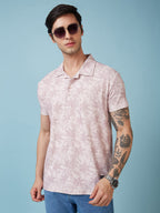 Men's Printed Henley Neck Half Sleeves T-shirts