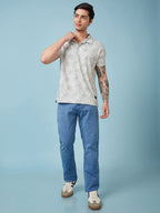 Men's Printed Henley Neck Half Sleeves T-shirts