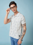 Men's Printed Henley Neck Half Sleeves T-shirts