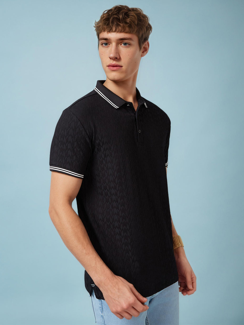 Men's Solid Polo Neck Half Sleeves T-shirts