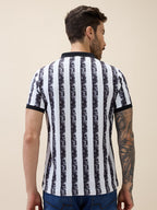 Men's Printed Polo Collar Half Sleeves Regular Fit Tshirt