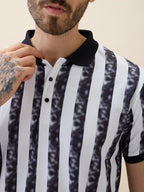 Men's Printed Polo Collar Half Sleeves Regular Fit Tshirt
