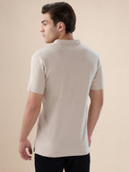 Mens Solid Polo Collar Half Sleeves Regular Fit T-shirt