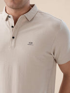 Mens Solid Polo Collar Half Sleeves Regular Fit T-shirt
