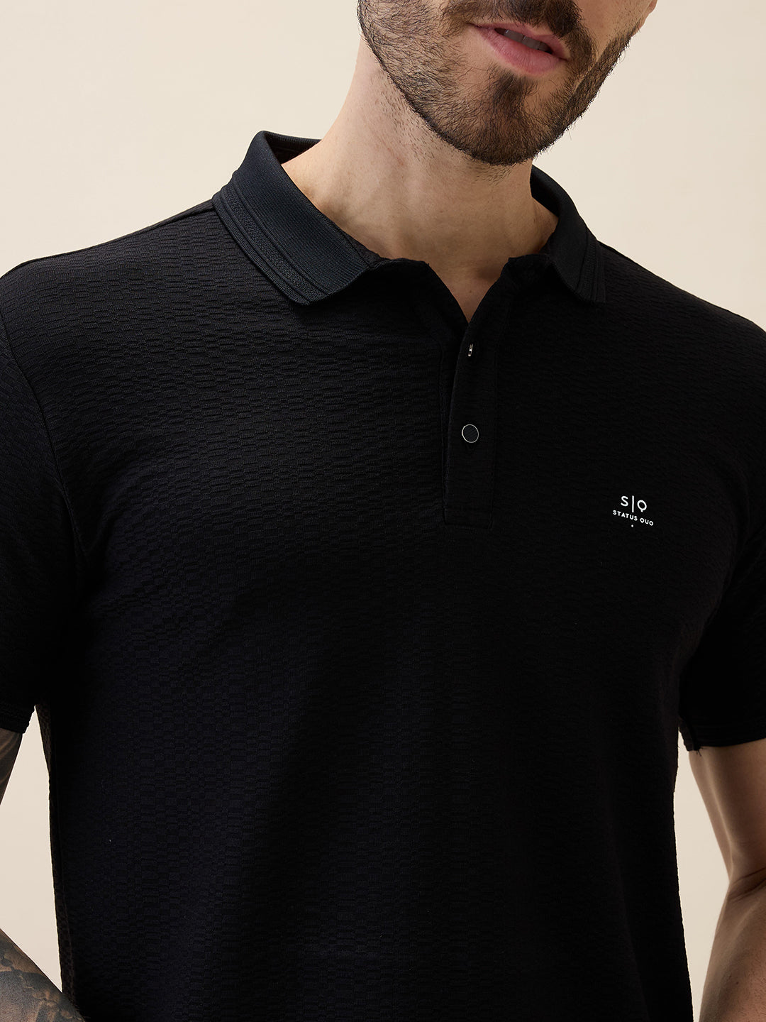 Men's Solid Polo Collar Half Sleeves Regular Fit Tshirt