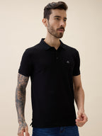 Men's Solid Polo Collar Half Sleeves Regular Fit Tshirt