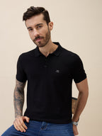 Men's Solid Polo Collar Half Sleeves Regular Fit Tshirt