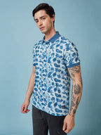 Men's Printed Polo Neck Half Sleeves T-shirt