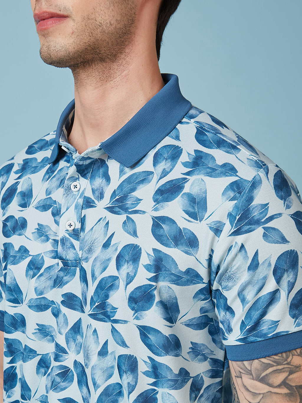 Men's Printed Polo Neck Half Sleeves T-shirt