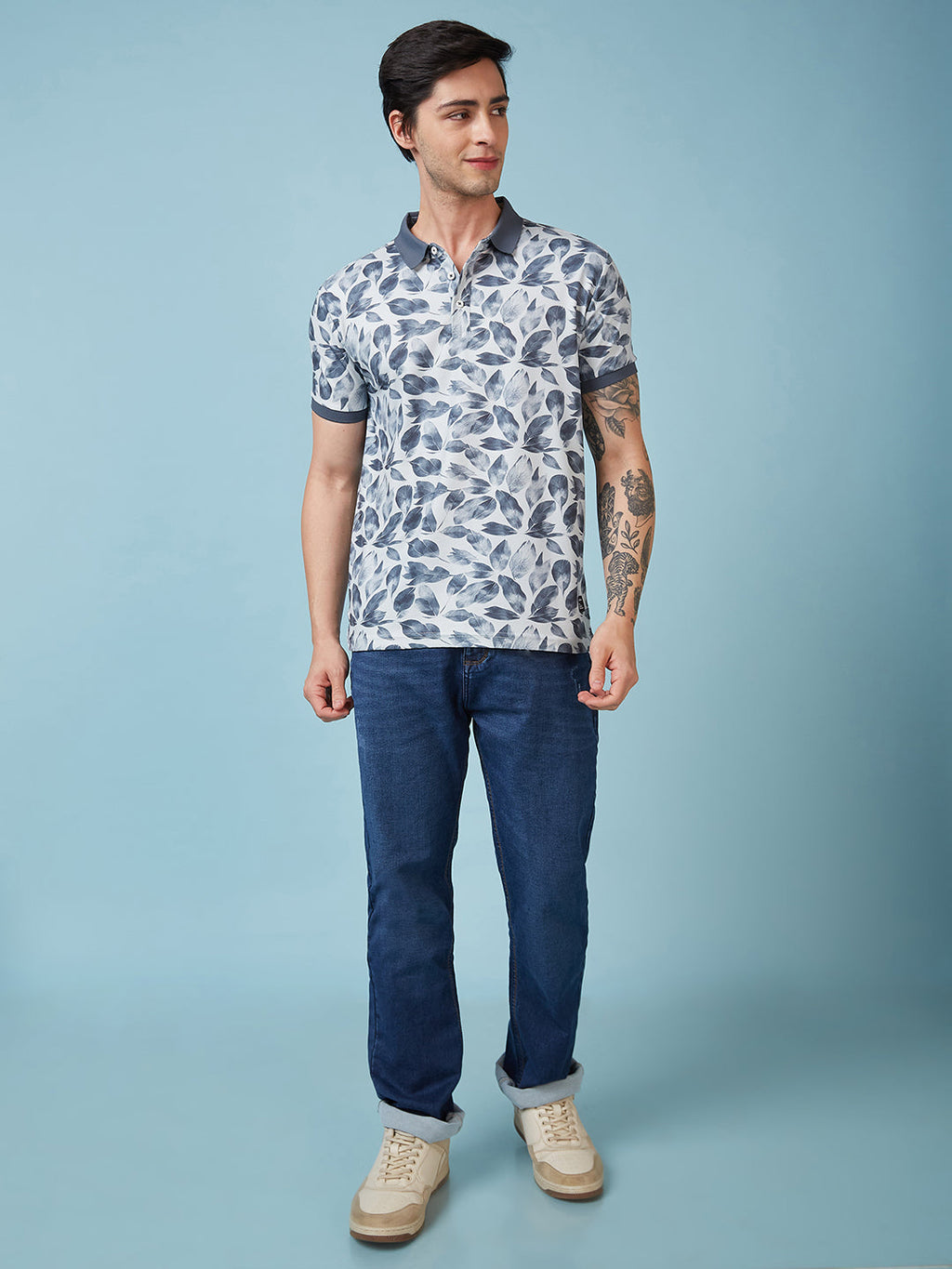 Men's Printed Polo Neck Half Sleeves T-shirts