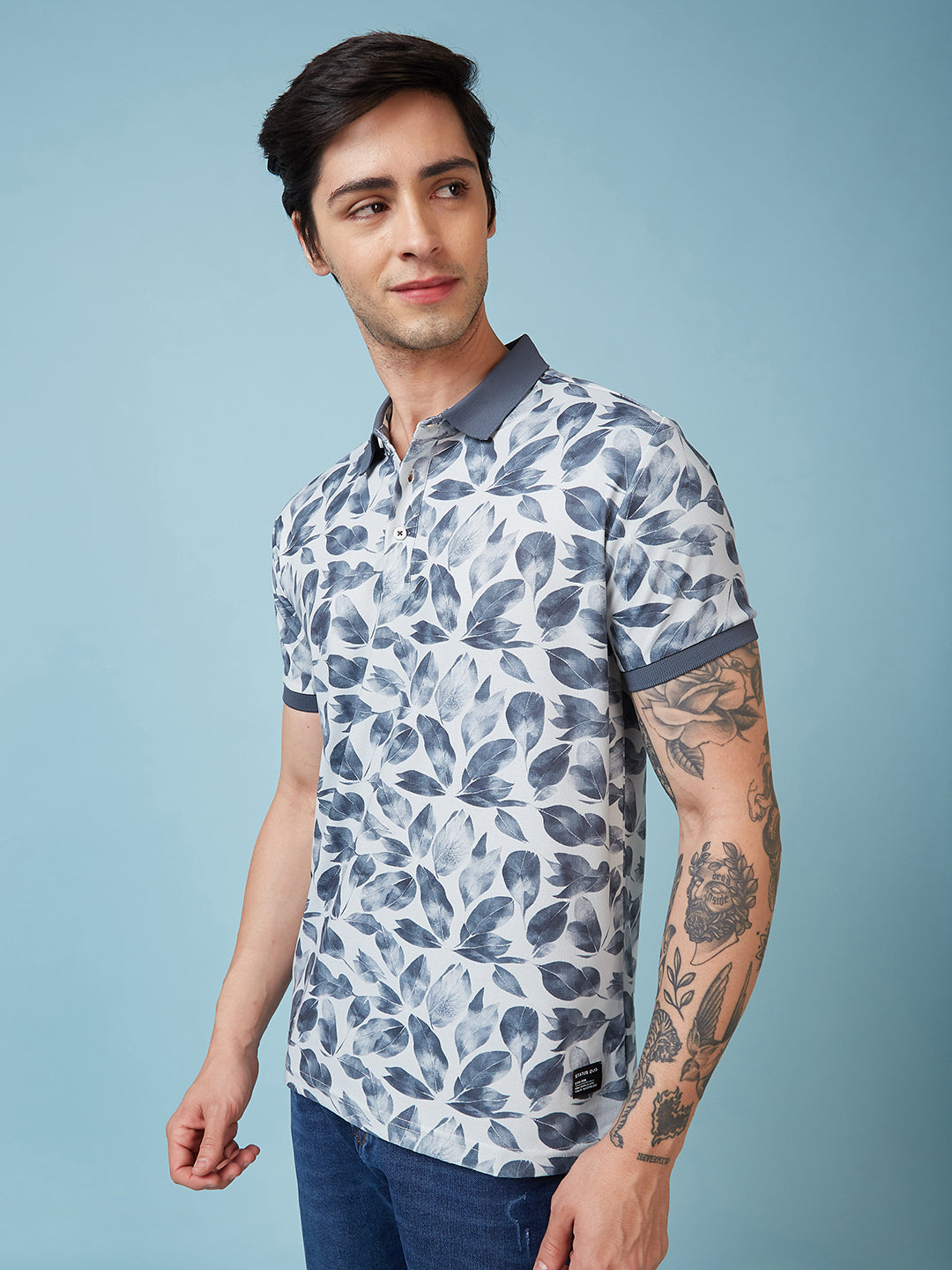 Men's Printed Polo Neck Half Sleeves T-shirts Secondary image