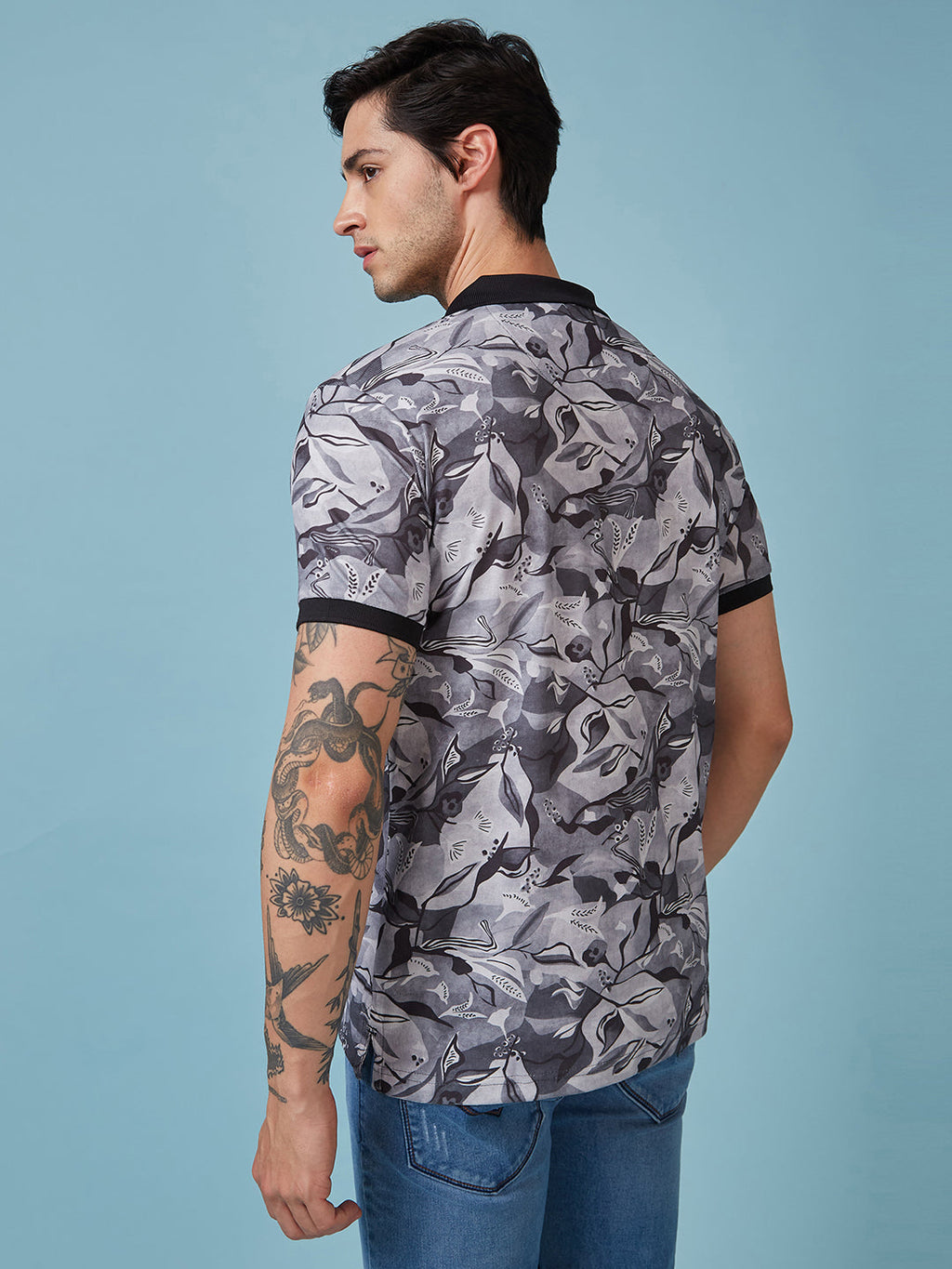 Men's Printed Polo Neck Half Sleeves T-shirts