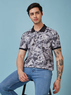 Men's Printed Polo Neck Half Sleeves T-shirts