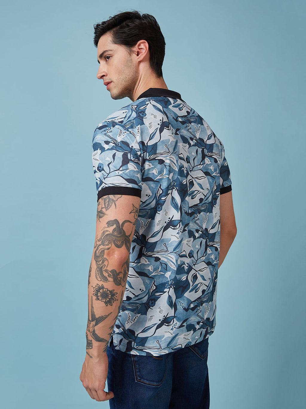 Men's Printed Polo Neck Half Sleeves T-shirts