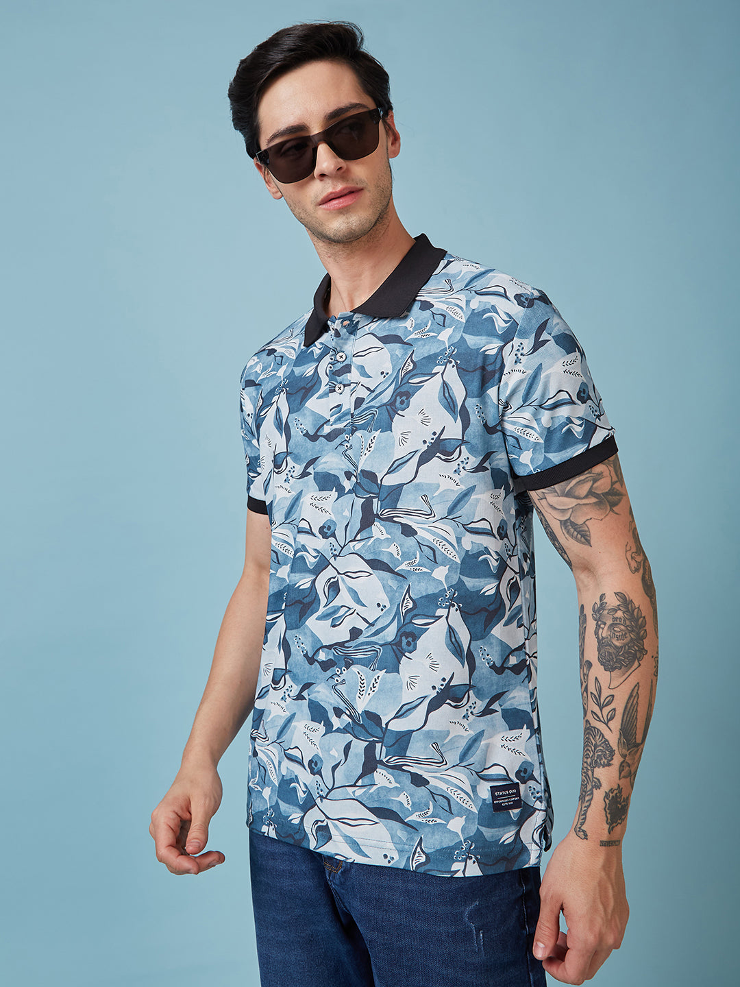 Men's Printed Polo Neck Half Sleeves T-shirts